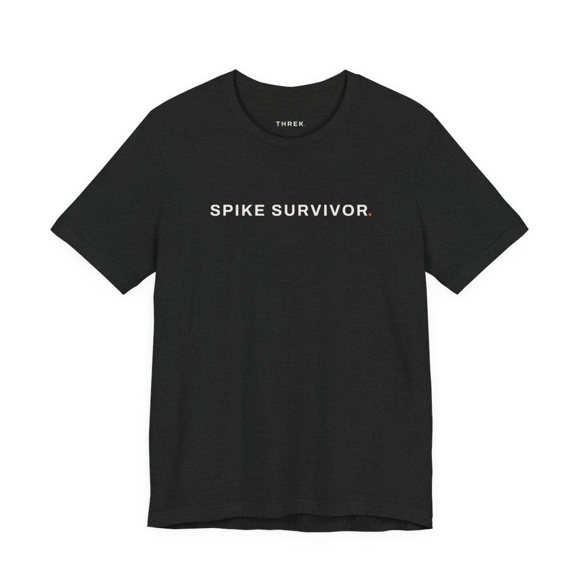 Folded Spike Survivor tee with THREK neck label