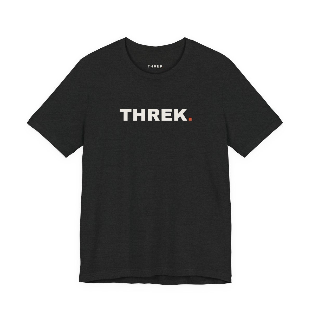 THREK tee, wordmark across the chest, black